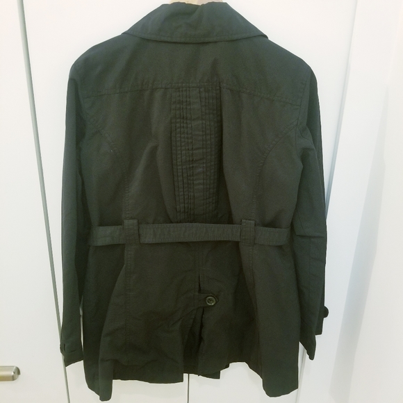 Suzy Shier Blue Shiny Double Breasted Jacket Coat Collar - Picture 2 of 6